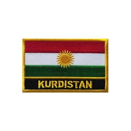 Uijokdef 1 PCS Kurdistan Flag Patches Iron On or Sew On Embroidered Tactical Military National Kurdistan Patch (Kurdistan)