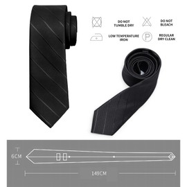 ZWWOGE Black Men's Ties, Pre-Tied Adjustable Ties with Zip, Black Tie Men's Elegant Wedding Ties for Office or Holiday Events