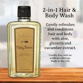 C.O. Bigelow Bay Rum Hair and Body Wash for Men, No. 1400, 10 fl oz. Mens Body Wash and Shampoo with Citrus and Spice Scent, Cruelty Free, Pack of 2