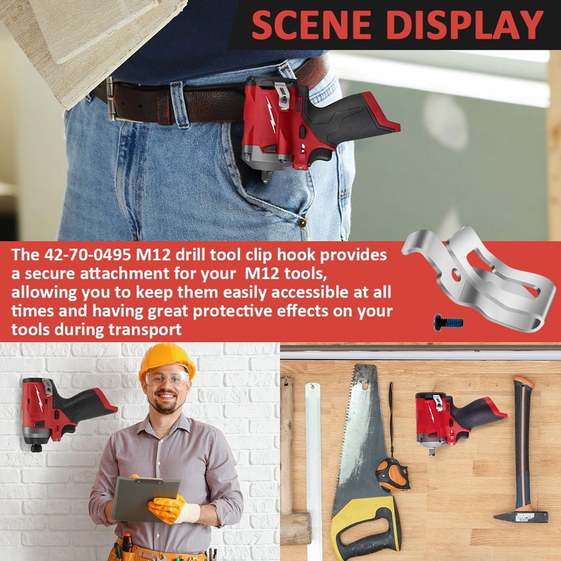 EAGLEGGO Belt Clips, 1pcs 42-70-0495 Drill Tool Clips Hook Kit