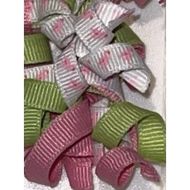 Gymboree NEW GYMBOREE GIRLS CURLY HAIR CLIPS RIBBON CURLS FLAMINGO PINK GREEN SUMMER VACA