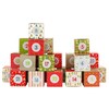 Papierdrachen 24 Advent calendar boxes - red green beige design