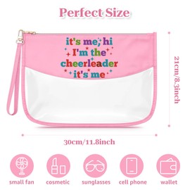 Sfodiary Cheerleader Cheerleading Gifts for Women Teen Girls Makeup Bag Cheer Team Gift Ideas Graduation Christmas Birthday Presents for Cheerleader Cheerleading Coach Zipper Travel Bag