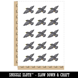 Soaring Peregrine Falcon Bird of Prey Temporary Tattoo Water Resistant Fake Body Art Set Collection - 15 2" Tattoos (1 Sheet)