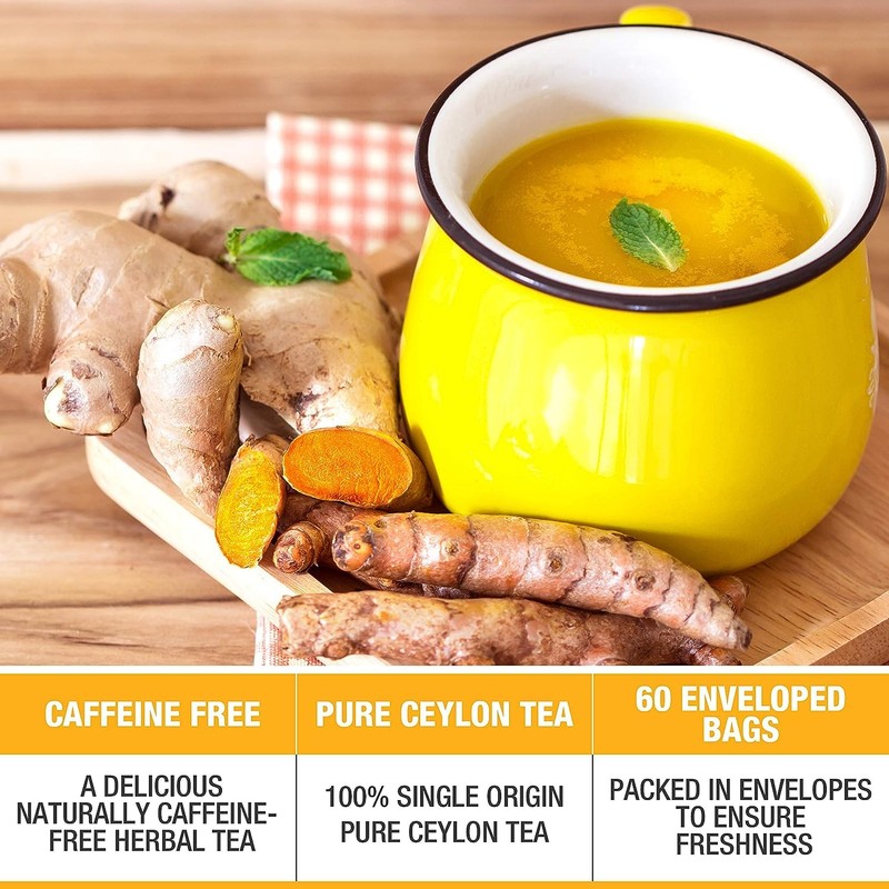 Tipson Organic Turmeric Variety Sampler - 6 Flavors (60 Tea