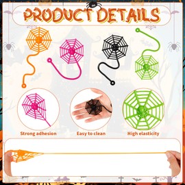 Guiqulai 50 PCS Cobweb Sticky Hands Toys for Kids, Stretchy Spider Web Toys for Boys Girls Classroom Prizes Party Favor Supplies