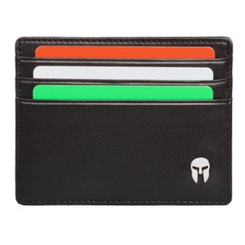 SPARTANO ARES Men's Credit Card Holder with RFID Protection, Elegant Slim Wallet, Wallet with 6 Credit Card Pockets and 1 for Banknotes, Wallet, black, Minimalist
