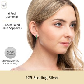 925 Sterling Silver Diamond Ruby Hoop Earrings for Women | Round Birthstone Hoop Earrings with Real Diamonds | Hypoallergenic 20MM July Birthstone Earrings by MAX + STONE