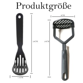 Pack of 2 Potato Masher, Kitchen Masher, Hand Chopper Kitchen Tool for Potatoes, Sweet Potatoes, Avocado, Beans, Large, Robust Mashing Tool (Black)