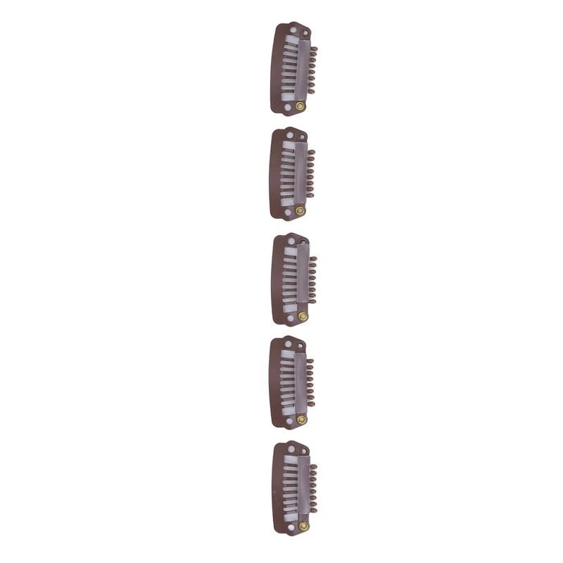 50pcs 8 Tips 8 Teeth Snap Comb Wig Clips Stainless