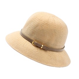 JJDreams Foldable Panama Sun Hat, Elegant Floppy Hat, Crushed Hat, Summer Hat, Fedora Hat, Bucket Hat for Men and Women, khaki