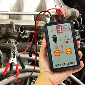 Probador de inyector de combustible automotriz, 12 V, 4 modos de pulso, sistema de presión de combustible de vehículo de mano, medidor de herramienta de prueba de escaneo de diagnóstico, prueba