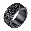 Black Spinner Ring Cool Car Motorcycle Tire Tread Biker Rings