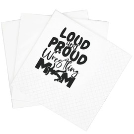 SharkBliss Funny Wrestling Mom Quotes Cocktail Napkins, 100 Pack Loud And Proud Wrestling Mom Disposable Beverage Paper Cocktail Napkins For Party Table Decor 2-Ply, 5x5" (Loud Proud Wrestling Mom)