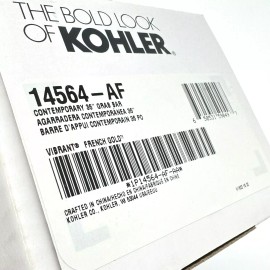 Kohler Contemporary Grab Bar 42 inches 14565-AF Vibrant French Gold Color