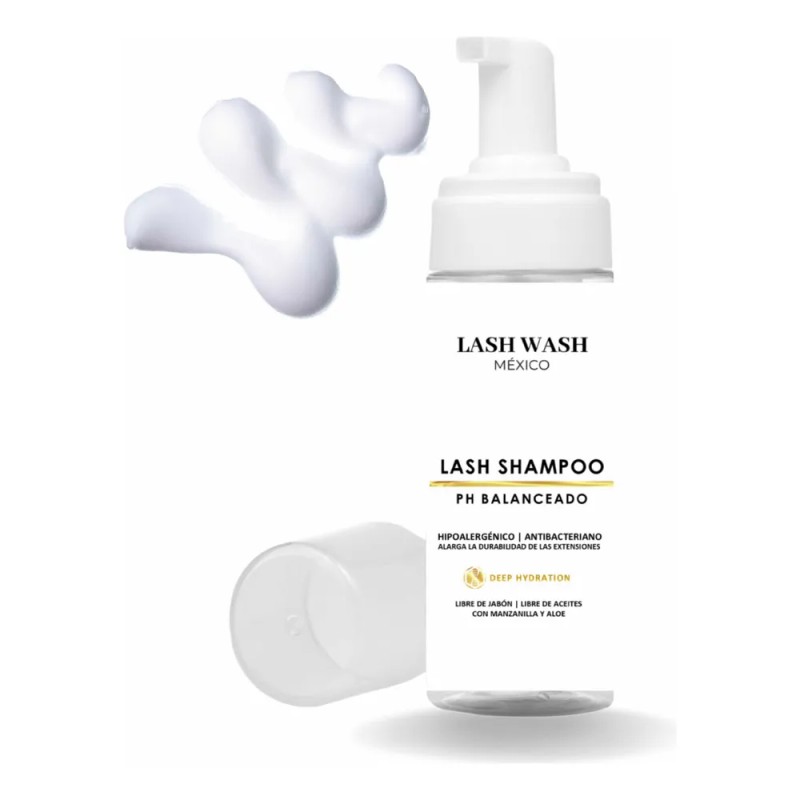 Lash Shampoo 50ml Hipoalergénico Con Aloe Limpieza Pestañas