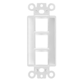 Big-A - 3 Port Decora Wall Plate 1-Gang Keystone Decora Insert, Jack Single Gang Decora Wall Plate - White