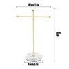 Jewelry Stand,28x18.5cm Solid Marble Gold Necklace Tray Jewellery Holder Organiser,T-Bar