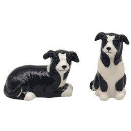 Lesser & Pavey Salt & Pepper Set for All Types of Kitchen | Ceramic Salt & Pepper Shaker Set | Lovely Salt & Pepper Pots | Salt Shaker & Pepper Shaker Suitable for Home (Collie)