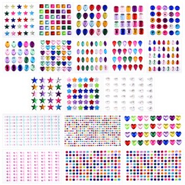 Gem Stickers, 3897Pcs Rhinestone Stickers Stick on Gems for Crafts Self Adhesive Jewels with Multicolor and Assorted Size