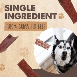 Mighty Paw Naturals Beef Gullet Jerky for Dogs | 100% Natural Dog Jerky Treats for Large Dogs, Medium Pets & Small Breeds. Healthy Beef Jerky Dog Treats. Dog Treats Jerky Strips 14oz
