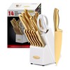 Marco Almond® Gold Knife Set, Knife Block Set MA21,Titanium Coated