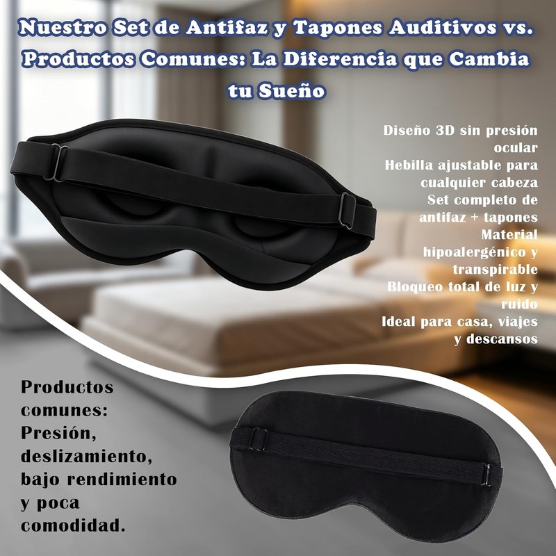 Máscara de sueño 3D para hombres y mujeres,dormir con efecto