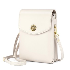 RONSIN Small Crossbody Bags for Women Designer Cell Phone Bag Vegan Leather Wallet Purses Handbags Adjustable Strap (Beige Purse)