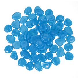 PATIKIL Glowing Stones, 100 Pcs Glow in the Dark Rocks for Indoor Outdoor Fish Tank Decorations Garden Yard Landscaping Gifts for Friends, Dark Blue