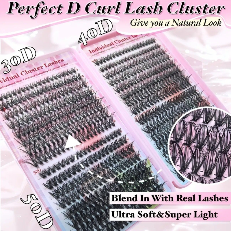 Kit De Extensiones 644 Pestañas Maquillaje Diy Lash Mixto