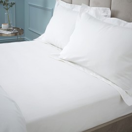 Bianca Fine Linens Bedroom 180 Thread Count Egyptian Cotton Super King Fitted Sheet 34cm Depth White