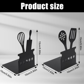 Molbory 2 Pieces Bookends, 15 x 10 x 10 cm Hollow L-shaped Bookends Metal Cutlery Style Creative Decorative Bookends for Kitchen, Office, School