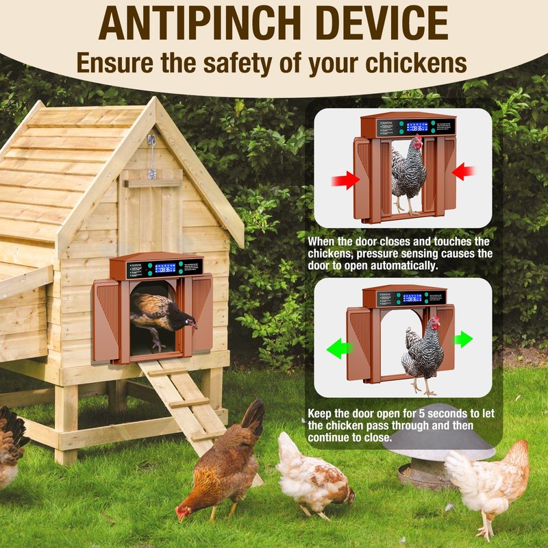 Automatic Chicken Door Easy Program 3 Modes - Manual, Timer