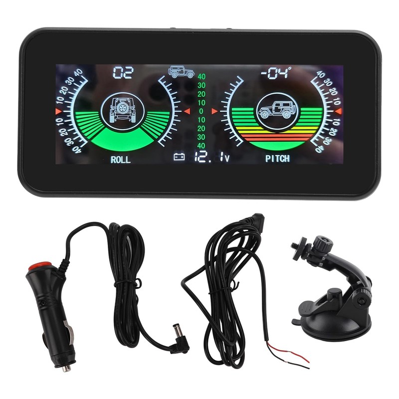 Sharainn Angle Declinometer, Universal Intelligent Car Inclinometer Tilt Gauge HUD