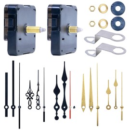 LUSEE 2 Pieces High Torque Wave Mechanism Clock Movement for Wall Clock Silent with 5 Sets Clock Hands, Quartz Clock Movement Hands Repair Parts Replacement Accessories Watch Accessories (16 mm/0.62