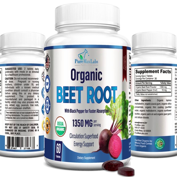 YUMMYVITE YUMMYVITE Organic Beet Root Powder Tablets - 1350mg with