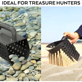 Candeon Metal Detector Shovel Scoop, Sand Shovel for Metal Detection with Strainer Shovel, Metal Detector Accessories, Sand Sieve, Sand Shovel for Children and Adults, Metal Detection, Gardening