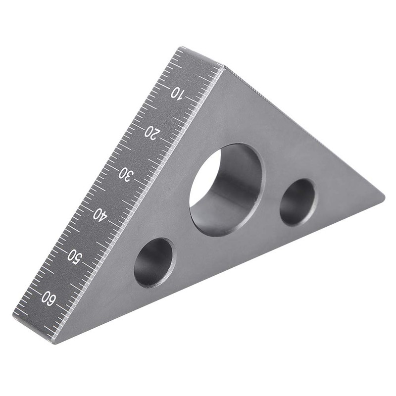 ASHATA Regla Triangular De AleacióN De Aluminio De 45 Grados,