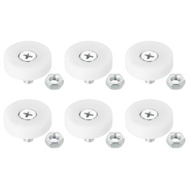 PATIKIL 6pcs 25mm Drawer Roller Plastic Drawer Pulley Replacement Wheel Bearing Small Pulley with Nuts
