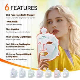 Red Light Therapy Mask for Face – Non-Medical LED Light Device for Skin Care & Healthy Glow – Home Use Facial Mask with Adjustable Fit – Comfortable Reusable Design (Flower Green)
