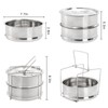 WUWEOT Stackable Steamer Insert Pans, 2 Tier Stainless Steel Pot-in-Pot