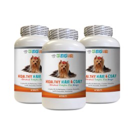MY LUCKY PETS LLC Dog Skin Products - Dog Healthy Hair and Coat - Shinny Coat - Skin Health - Immune Support - Nail Health - Dog Vitamins for Skin - 180 Treats (3 Bottles)