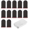Josojoou 12 Pack Gaming Finger Sleeves, Ultra-Thin Silver Fiber Gaming