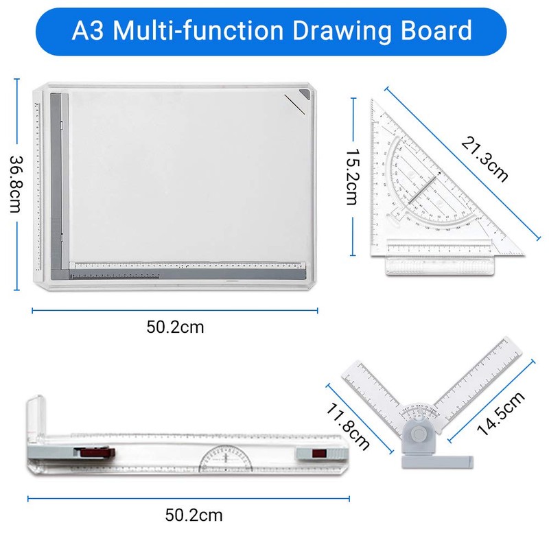 Metric Portable Drafting Table, Drawing Board Drafting Tools Set A3