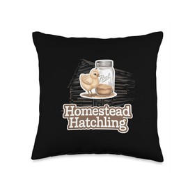 Baby Chicks in Homesteading Art Design Throw Pillow