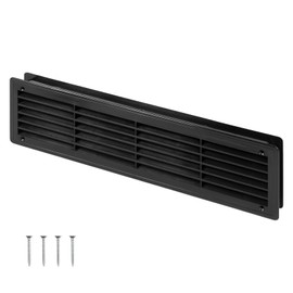 AWENTA 18" x 5" Inch Two Sided Black Door Air Vent Cover - Door Vents for Interior Doors - Universal Furniture Ventilation Guard- Register for Bathroom, Bedroom, Garage, Kitchen, Furniture