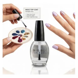Esmalte Top Coat Bissú Transparente de 15 mL con Secado Rápido