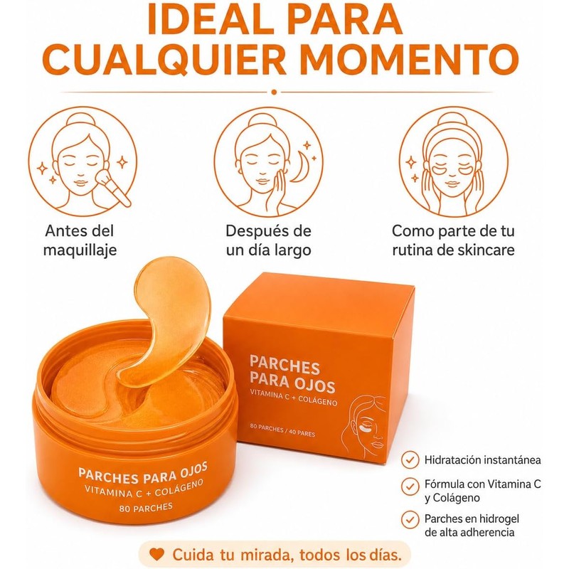 Parches para Ojos con Vitamina C y Colágeno, para Ojeras,