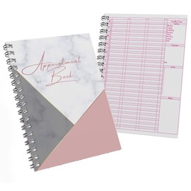 Undated Pink Marble Appointment Book Salons15mins Intervals Large A4 Size Beauty Salon Therapists Diary (A4-210mm x 297mm)