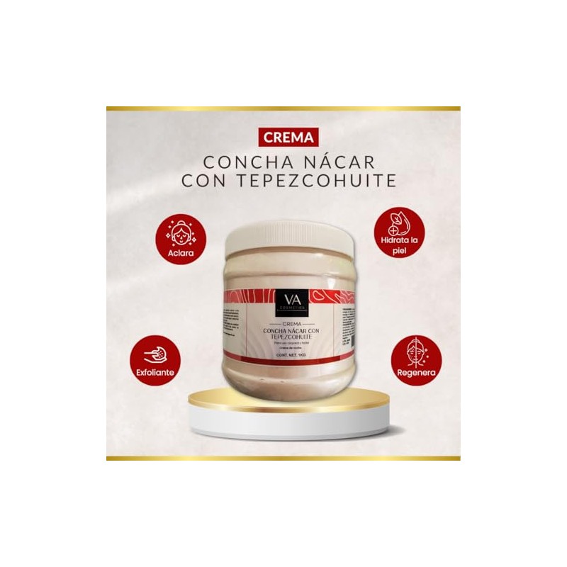 Crema Concha Nacar Con Tepezcohuite Corporal y Facial 1 Kilo